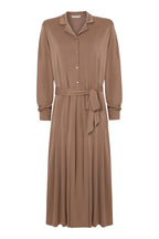 Flowering Girl Women Drawstring waist midi dress in brown