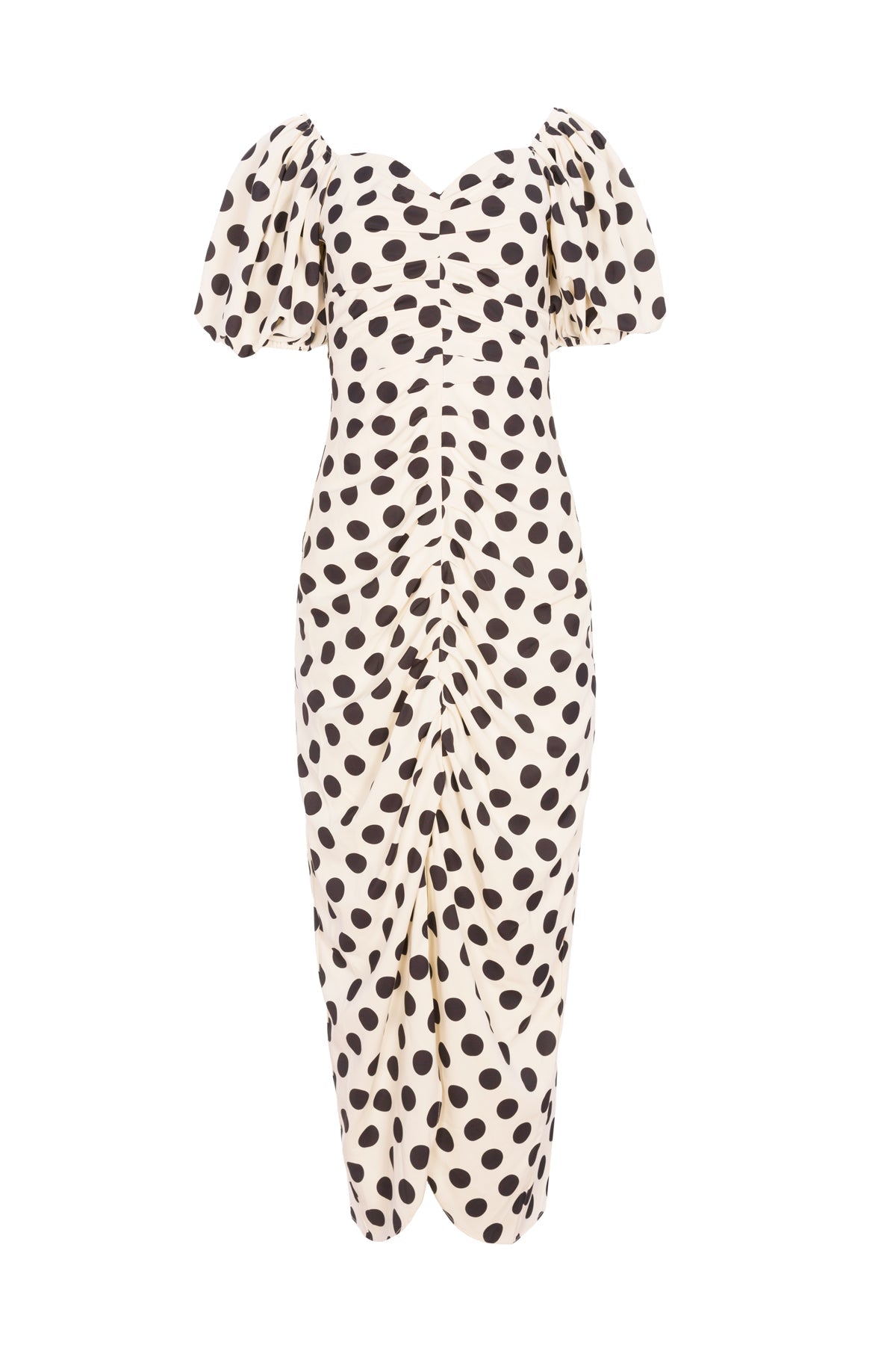 Flowering Girl Women Rita Dots - Draped Polka Dot Midi Dress