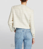Flowering Girl Women Zally Cropped Tweed Jacket in ecru
