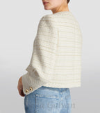 Flowering Girl Women Zally Cropped Tweed Jacket in ecru