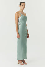 Flowering Girl Women Satin Gather One Shoulder Dress | Wave