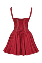 Flowering Girl Women corset strap mini dress in red