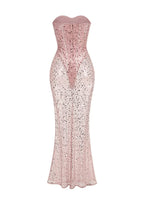 Sequined Pink Maxi Dress