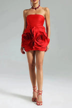 Shaha Floral Strapless Mini Dress
