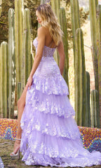One Shoulder Tiered Prom Dress