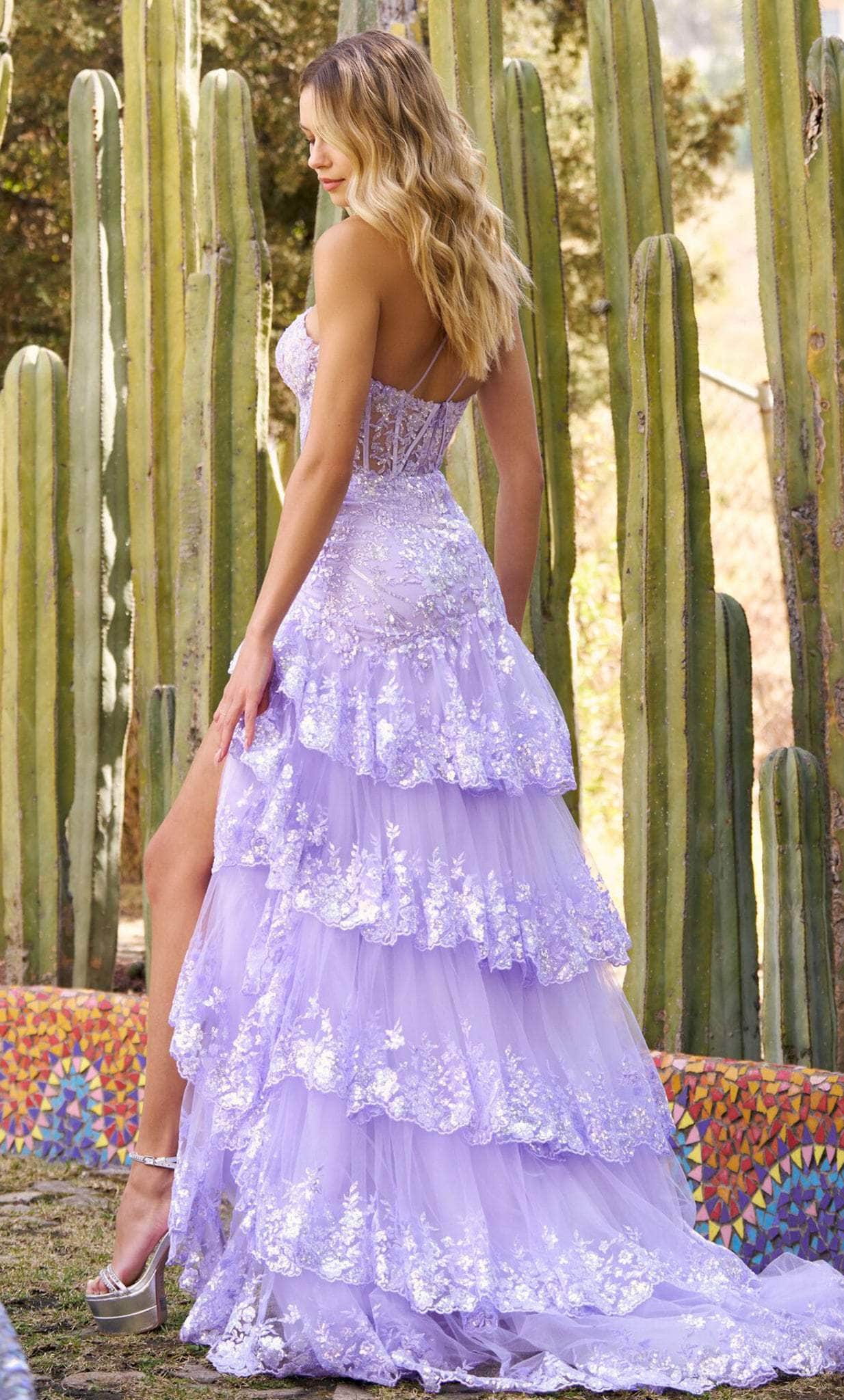 Flowering Girl Women One Shoulder Tiered Prom Dress