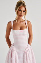 Flowering Girl Women Sherrie Midi Dress - Blush Gingham