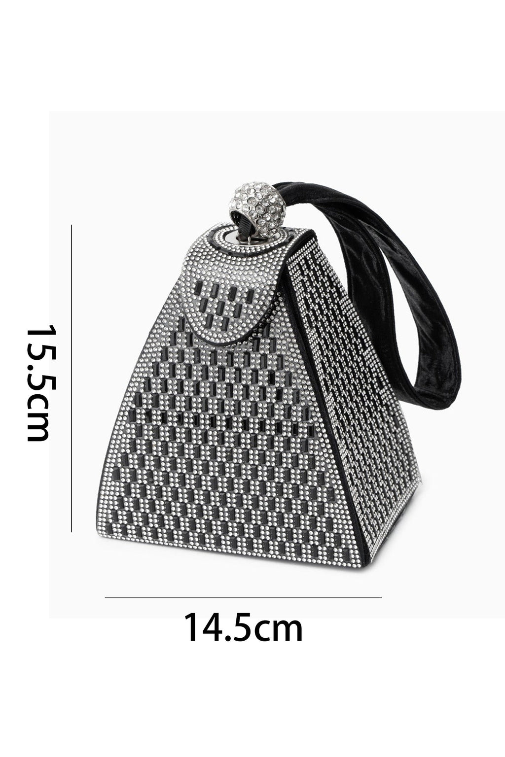Flowering Girl Women Rhinestone-embellished Pyramid Handbag