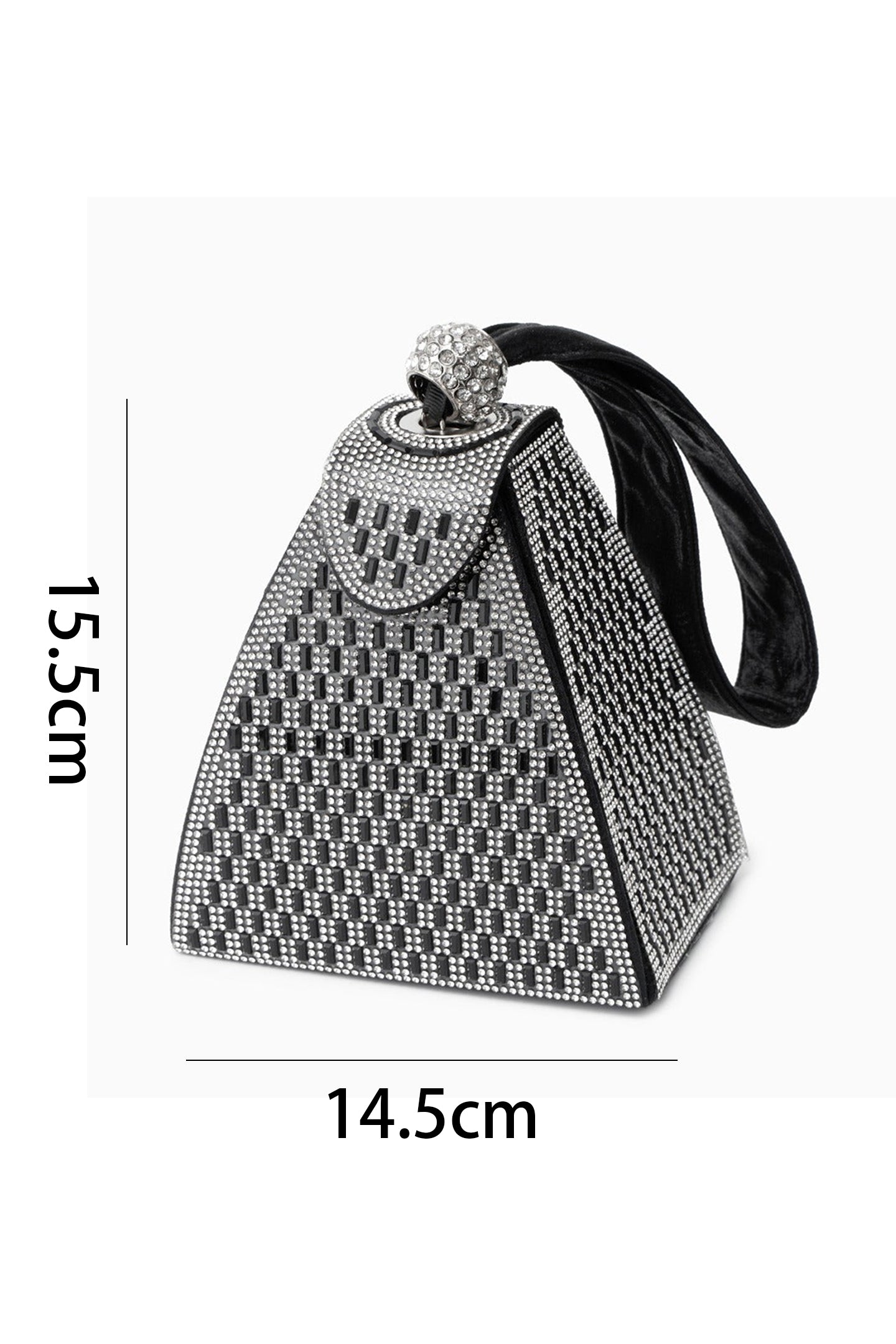 Flowering Girl Women Rhinestone-embellished Pyramid Handbag
