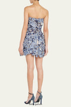 Strapless Threadwork Embroidered Mini Dress