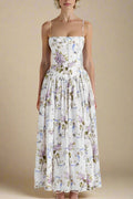 Tasmin Midi Dress - White Floral