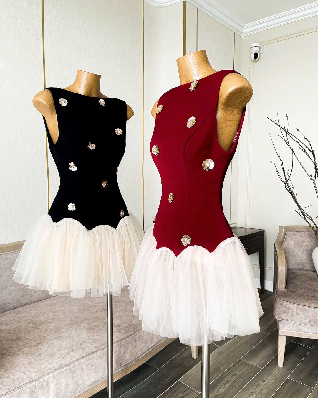 Flowering Girl Women Beryl 3D Flower Patchwork Tulle Mini Dress In Red