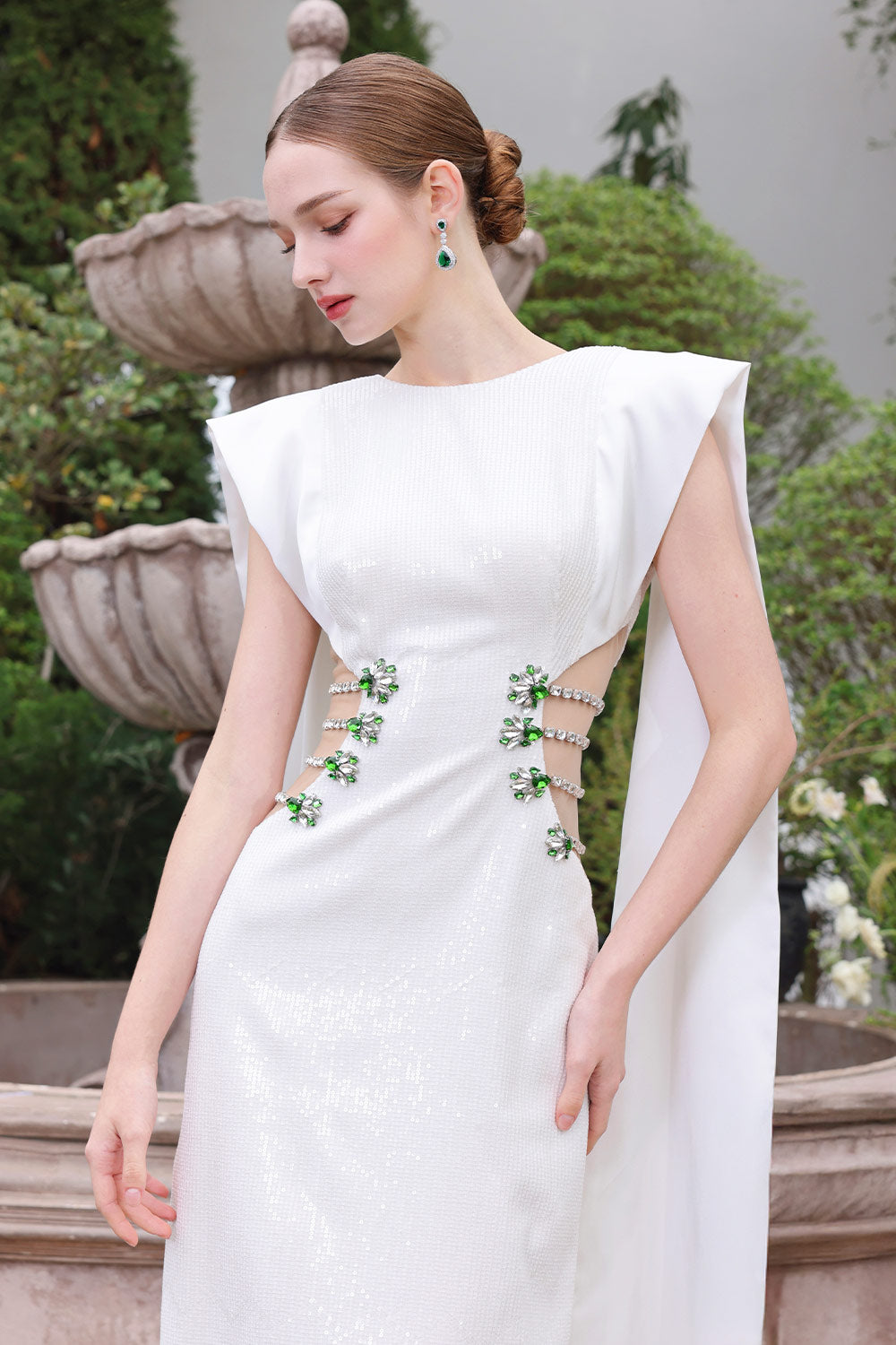 Flowering Girl Women Stunner Sheath Symmetric Flap Sequin maxi Dress