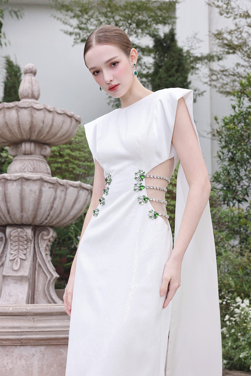 Flowering Girl Women Stunner Sheath Symmetric Flap Sequin maxi Dress