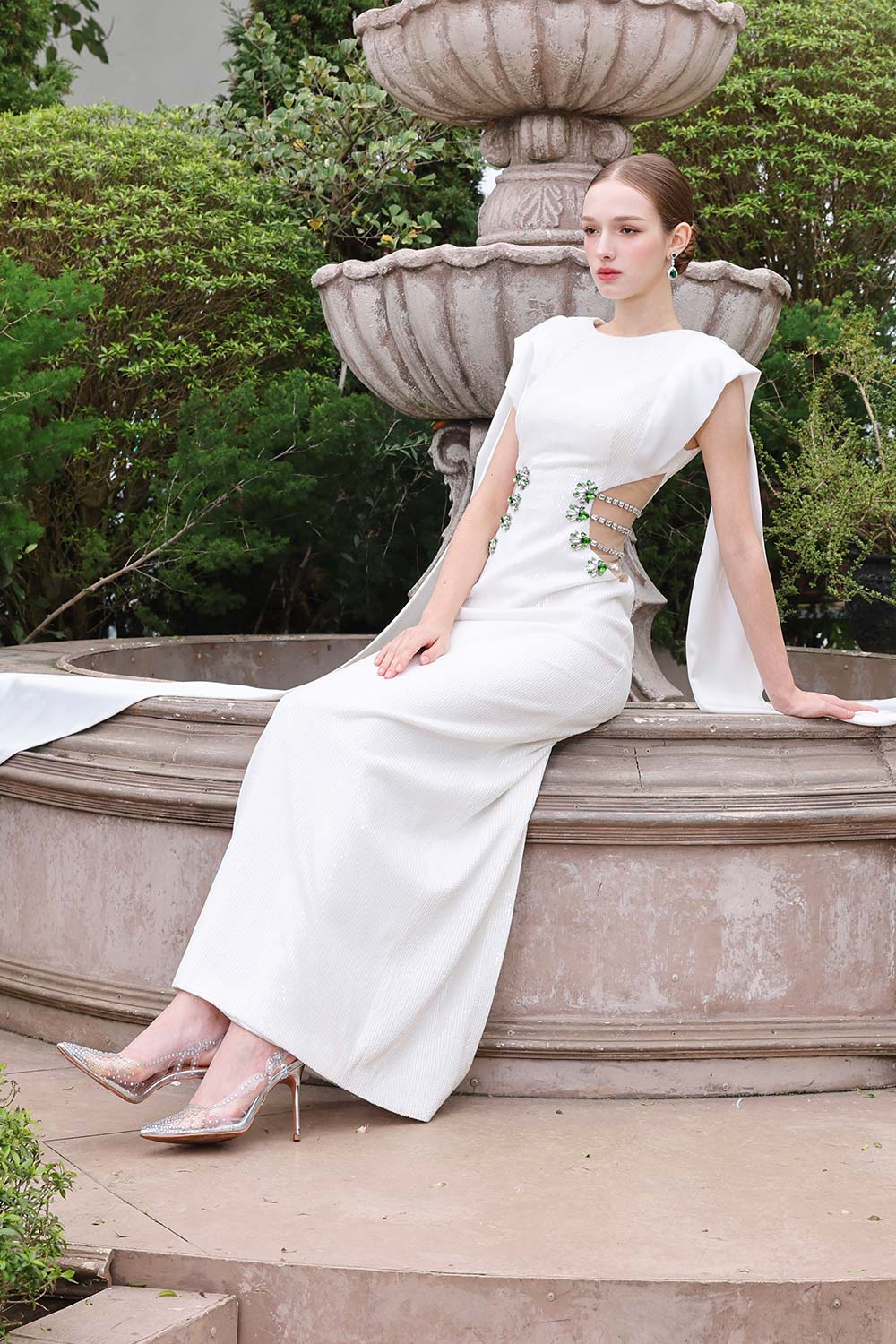 Flowering Girl Women Stunner Sheath Symmetric Flap Sequin Maxi Dress