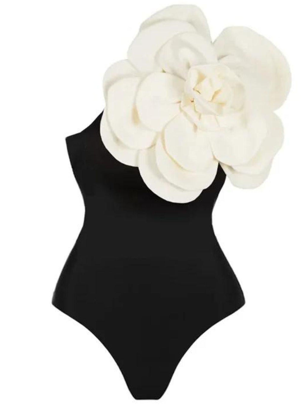 Flowering Girl Women Aureliana Flower One Piece Swimsuit In Black