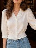 jocelyn Elegant Lapel Lace Shirt