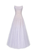 carol Draped Lace Maxi Dress in Violet
