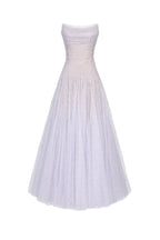 carol Draped Lace Maxi Dress in Violet