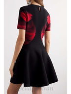Flowering Girl Women Jacquard-knit mini dress in black