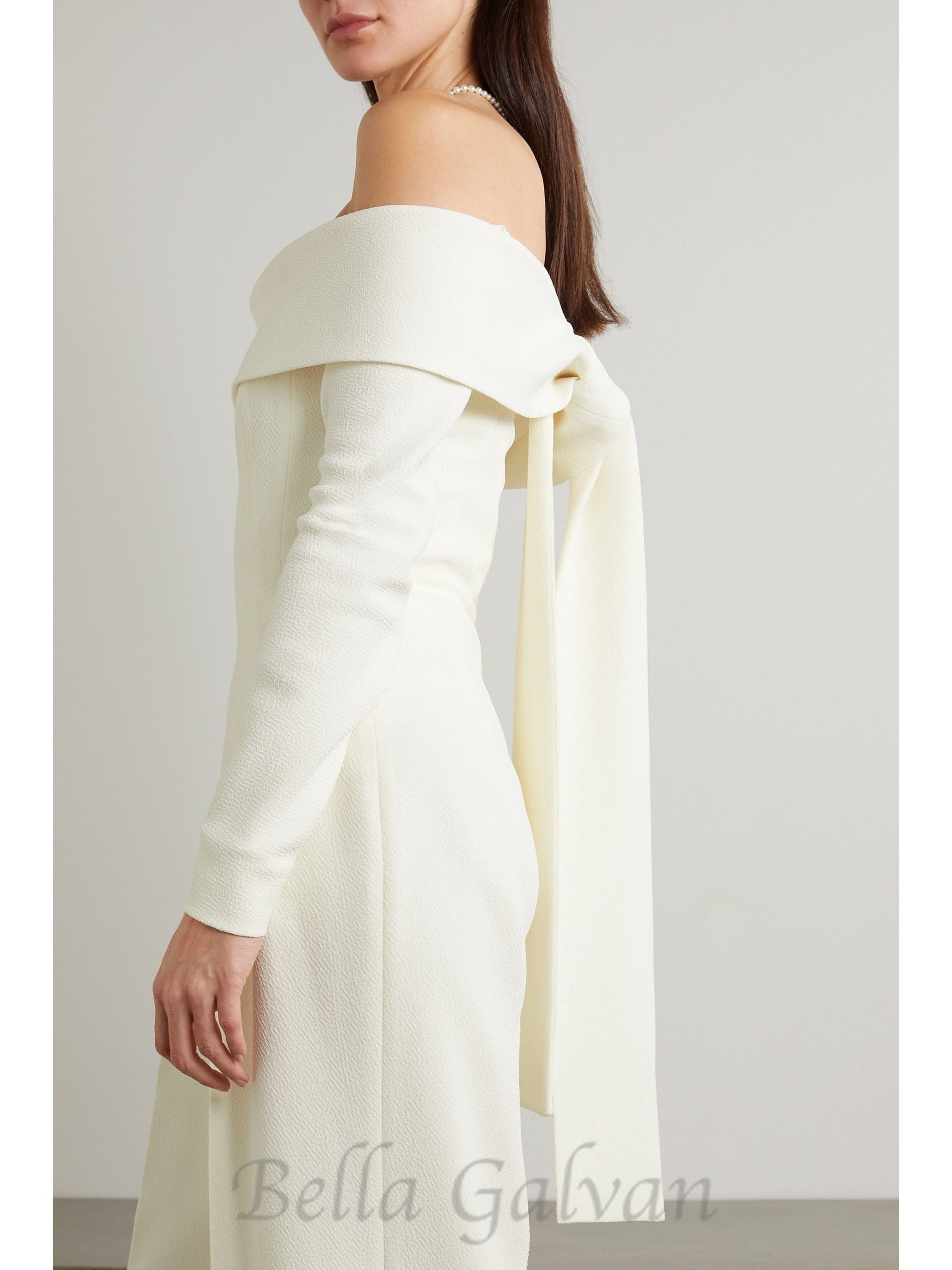 Flowering Girl Women Vesper off-the-shoulder crepe jumpsuit in ivory