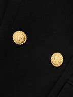 Natividad Button-Embellished Cotton-Twill Mini Dress In Black