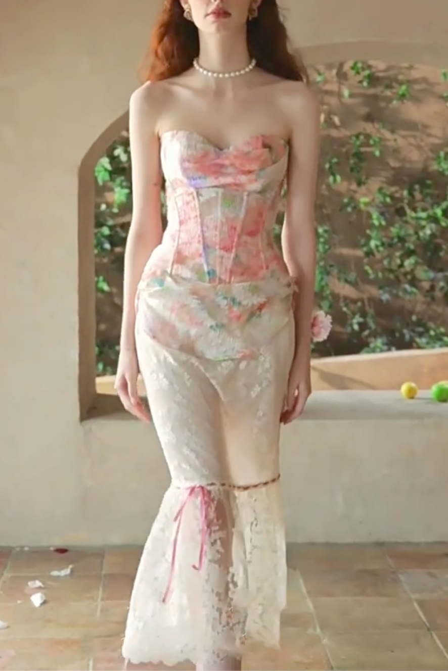 Flowering Girl Women Florence Floral Mirror Corset Skirt Set