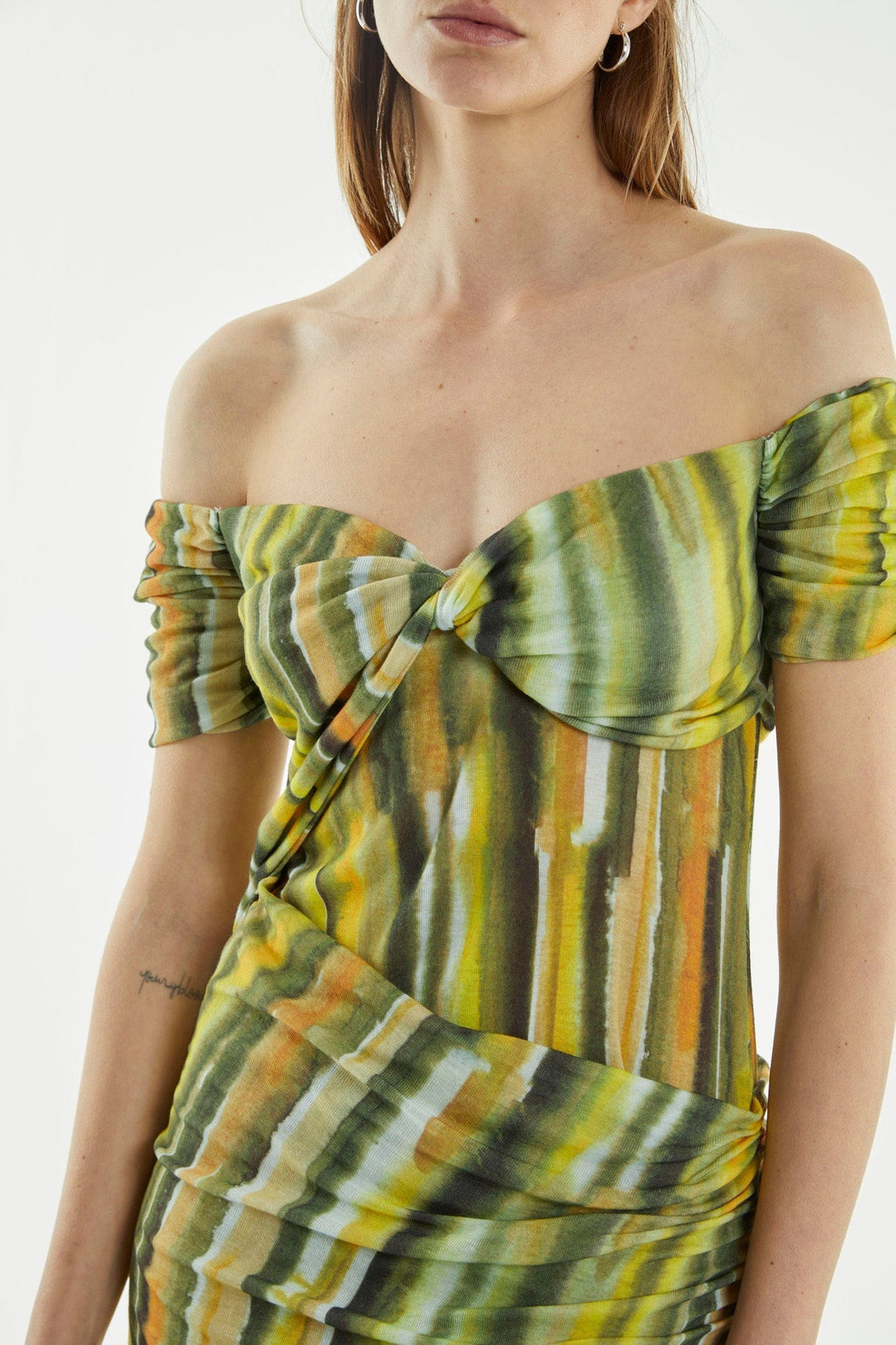 Flowering Girl Women Wind Through Off Shoulder Dress | Brush Stroke