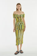 Flowering Girl Women Wind Through Off Shoulder Dress | Brush Stroke