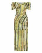 Flowering Girl Women Wind Through Off Shoulder Dress | Brush Stroke