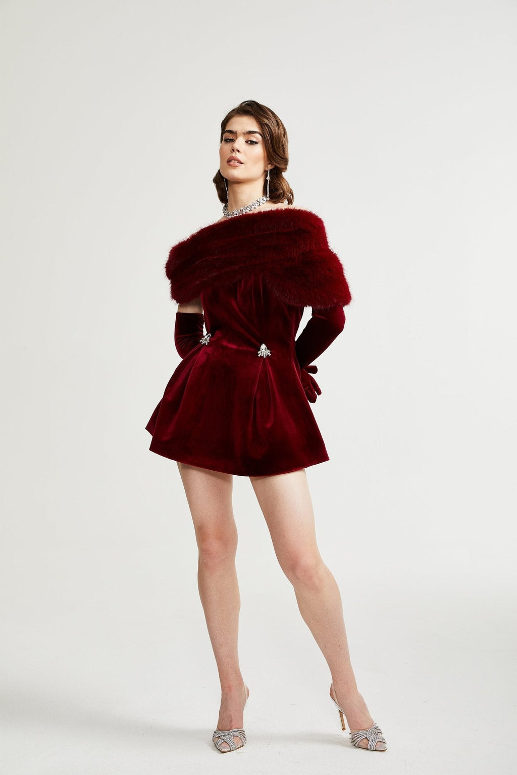 Wivika Velvet Fur Dress