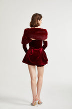 Wivika Velvet Fur Dress