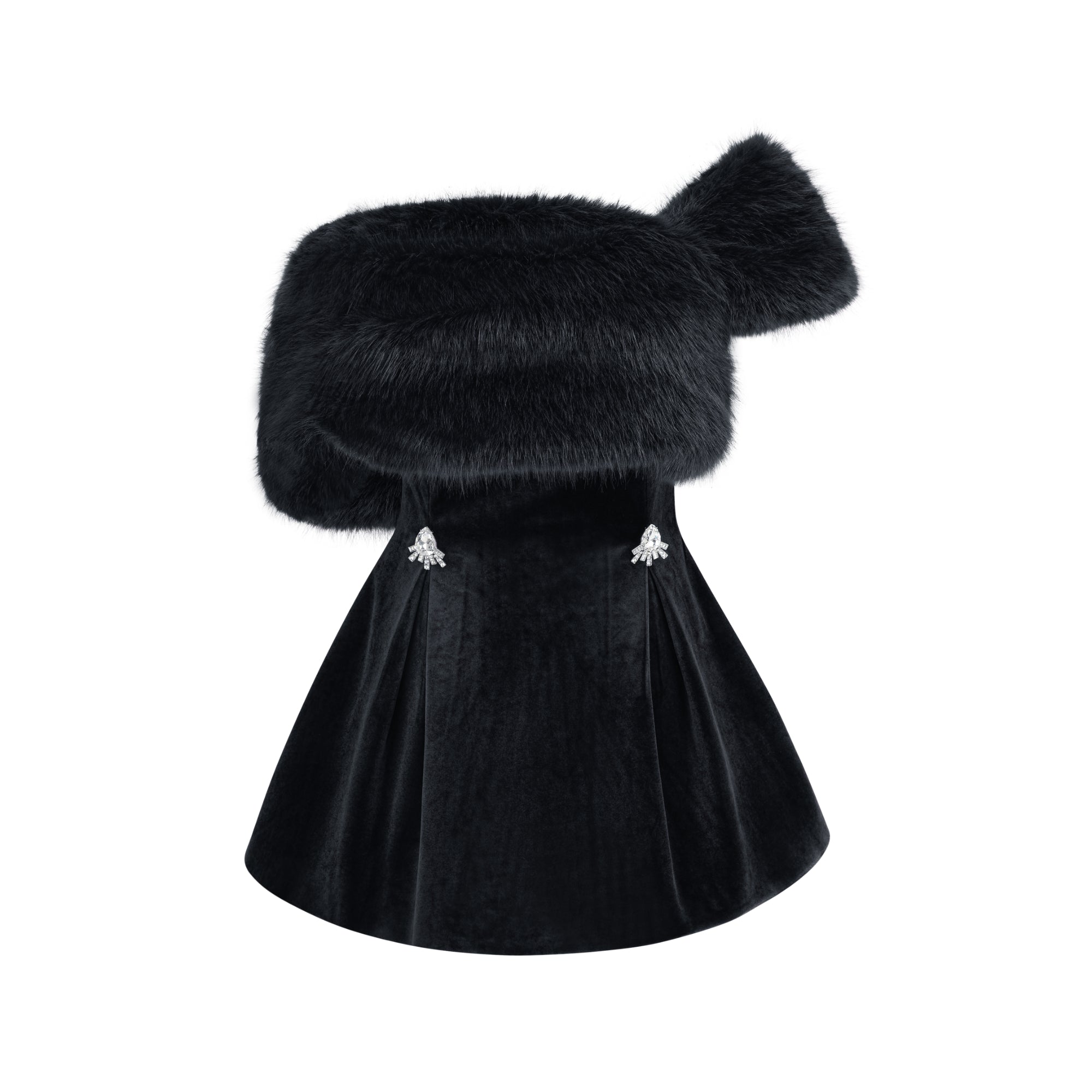 Wivika Velvet Fur Dress
