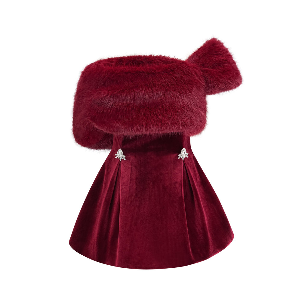 Wivika Velvet Fur Dress