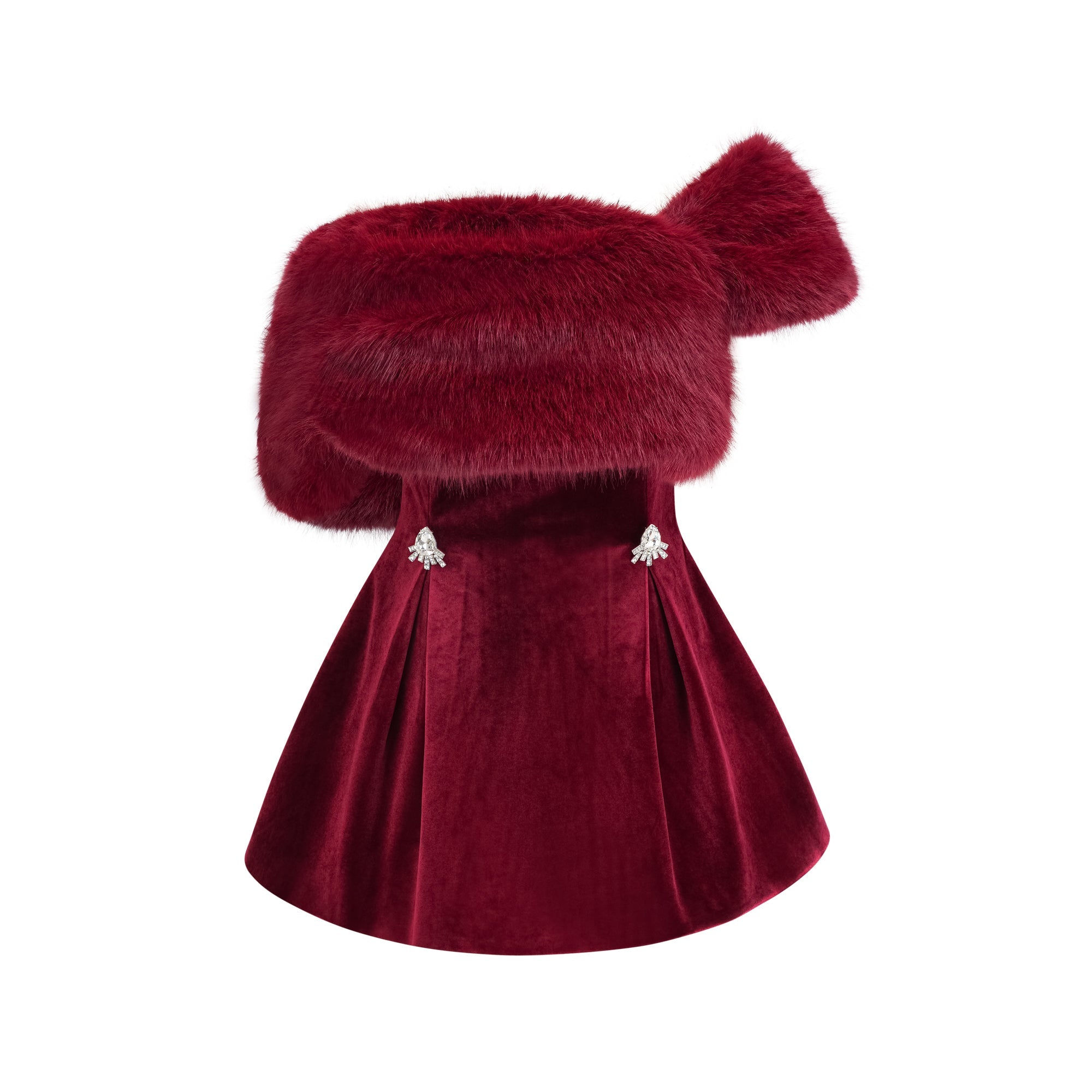 Wivika Velvet Fur Dress