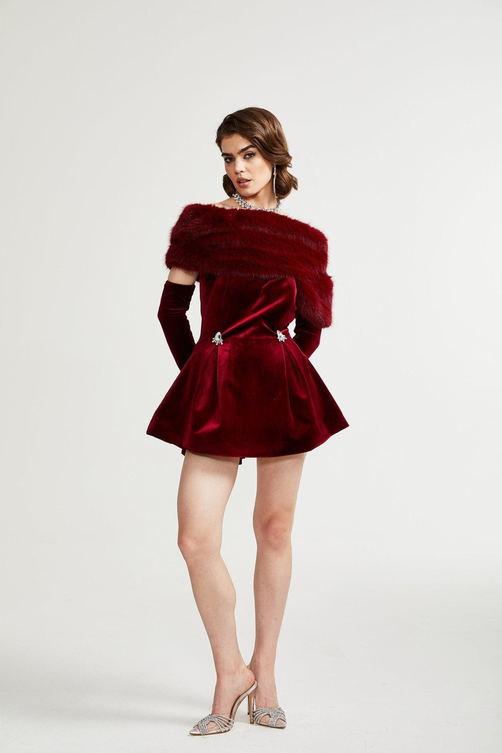 Wivika Velvet Fur Dress