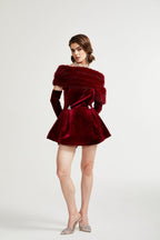 Wivika Velvet Fur Dress