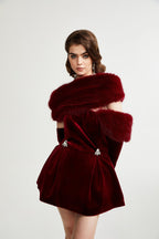 Wivika Velvet Fur Dress