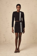 sylvia Crystal Embellishment Side Slit Skirt & Top Set