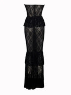 Zen Black Lace Corset Maxi Dress
