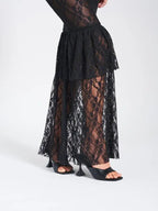 Zen Black Lace Corset Maxi Dress