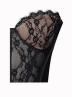 Zen Black Lace Corset Maxi Dress